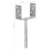 Anclajes de valla 6 uds acero galvanizado plateado 12x6x30