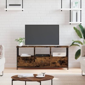 Mueble TV hierro madera contrachapada roble ahumado