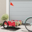 Remolque para bicicletas hierro y tela Oxford rojo