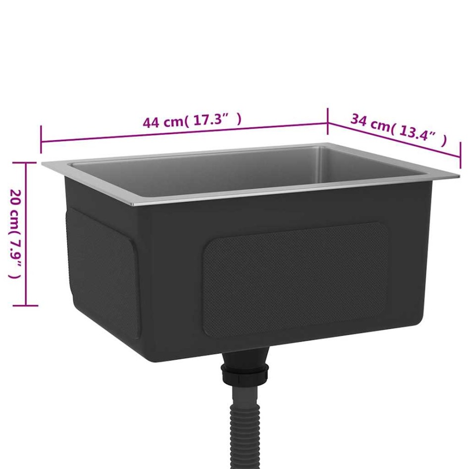 Fregadero de cocina hecho a mano acero