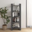 Estantería/divisor de espacios madera maciza gris 60x35x160 cm