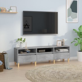 Mueble de TV madera contrachapada gris hormigón 150x30x44,5