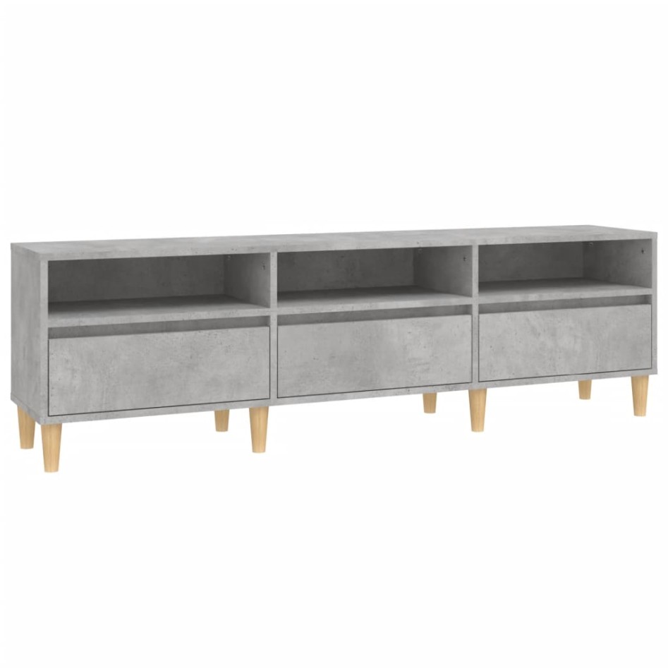 Mueble de TV madera contrachapada gris hormigón 150x30x44,5