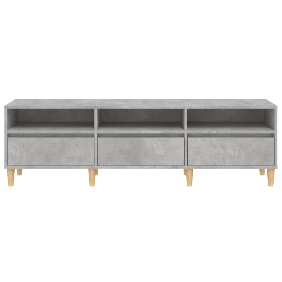 Mueble de TV madera contrachapada gris hormigón 150x30x44,5