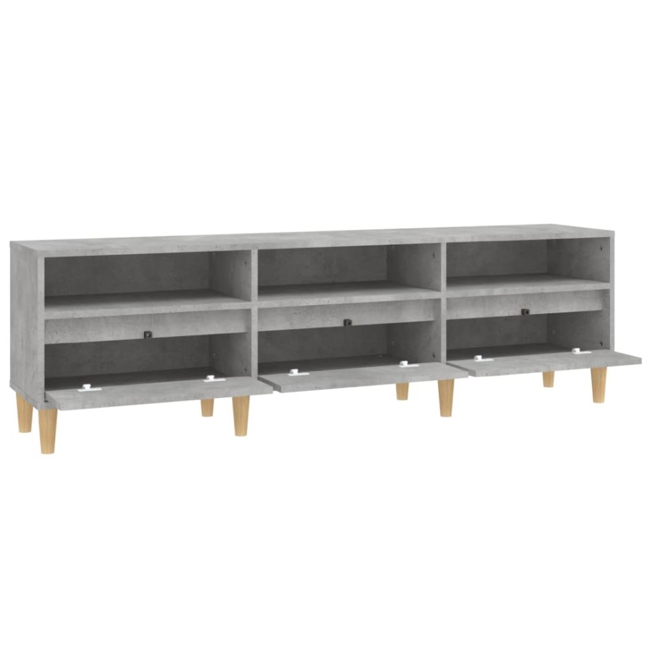 Mueble de TV madera contrachapada gris hormigón 150x30x44,5