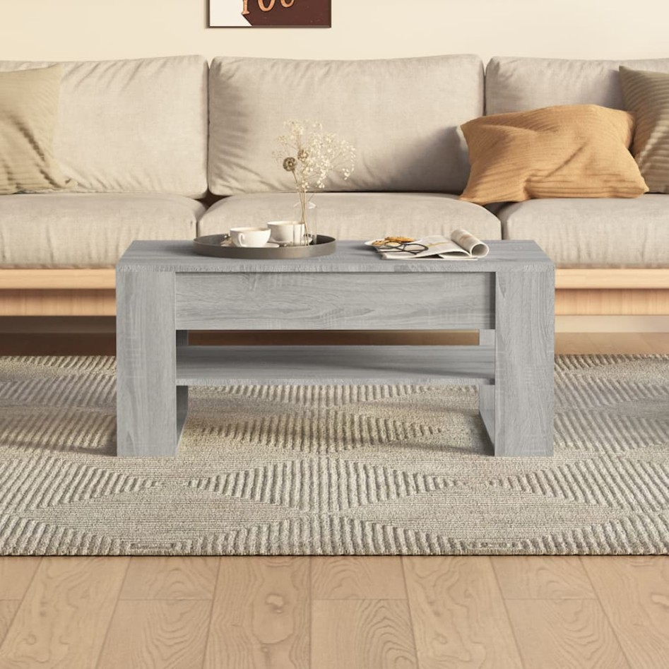 Mesa de centro madera de ingeniería gris Sonoma 102x55x45