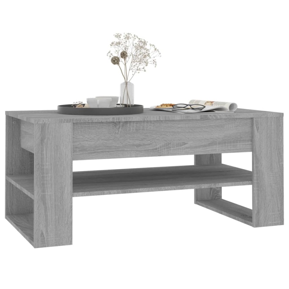 Mesa de centro madera de ingeniería gris Sonoma 102x55x45