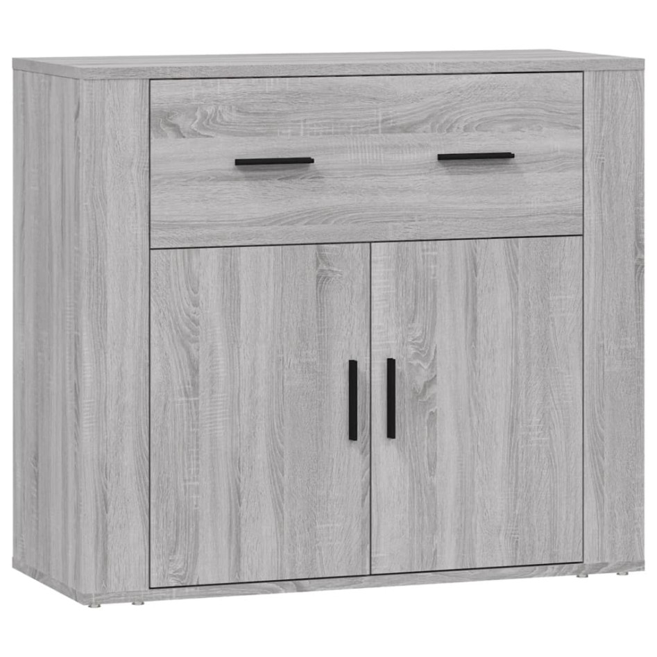 Aparador de madera contrachapada gris Sonoma 80x33x70