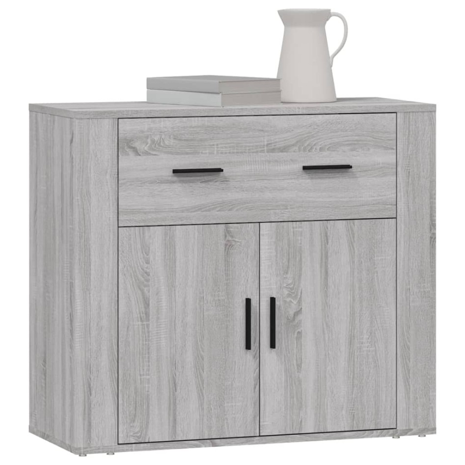 Aparador de madera contrachapada gris Sonoma 80x33x70