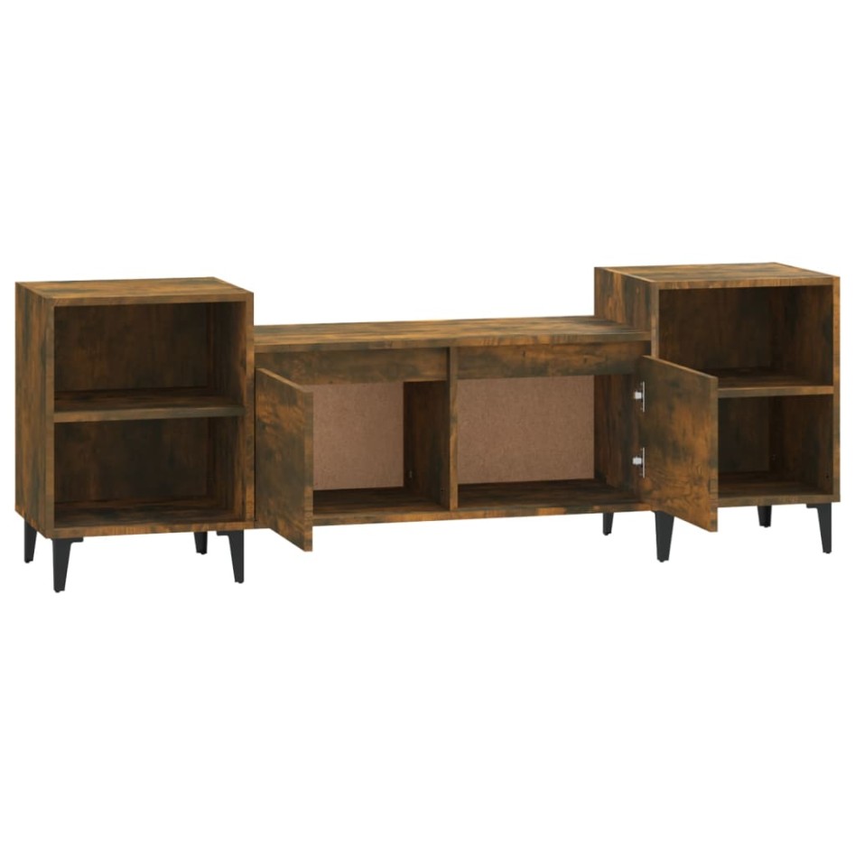Mueble para TV madera contrachapada roble ahumado 160x35x55