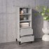 Aparador alto madera contrachapada gris hormigón 40x36x110