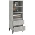 Aparador alto madera contrachapada gris hormigón 40x36x110