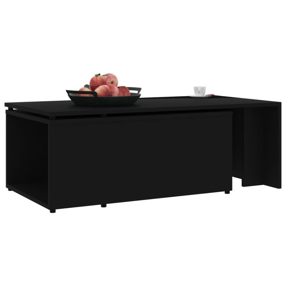Mesa de centro madera contrachapada negro 150x50x35
