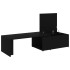 Mesa de centro madera contrachapada negro 150x50x35