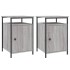 Mesitas de noche 2 uds madera contrachapada gris 40x42x60