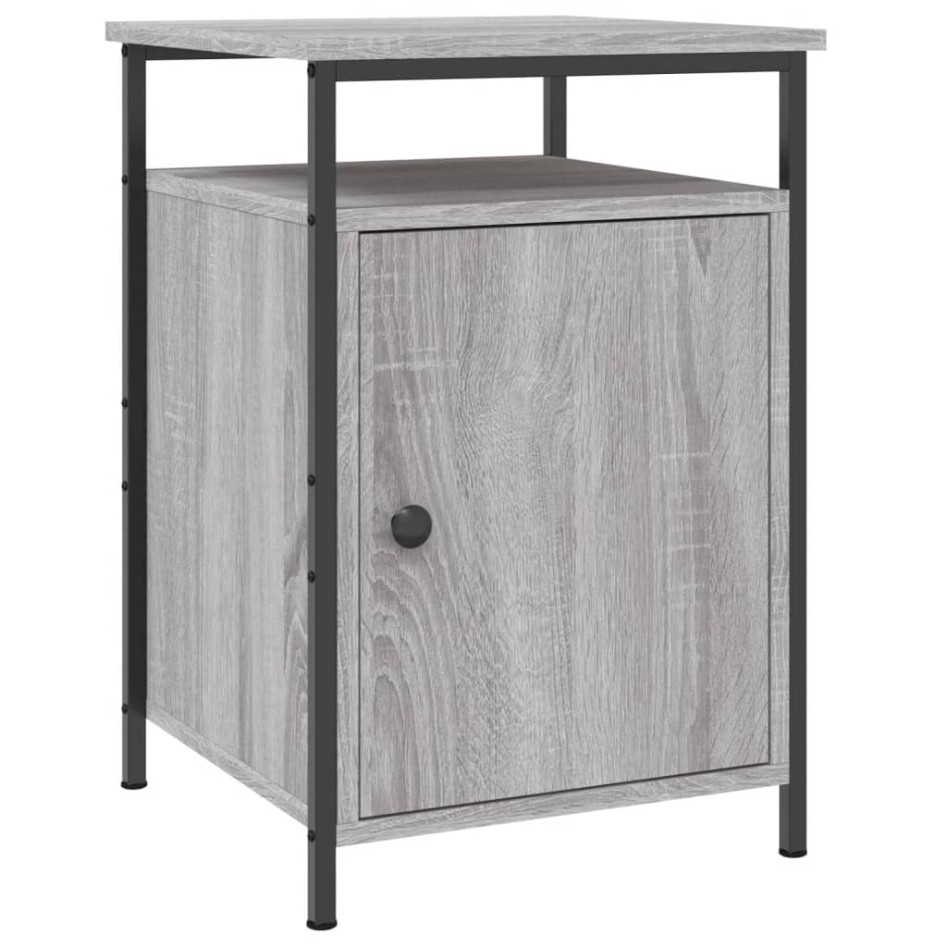Mesitas de noche 2 uds madera contrachapada gris 40x42x60