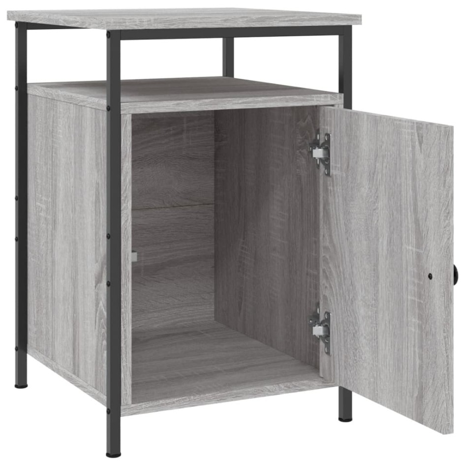 Mesitas de noche 2 uds madera contrachapada gris 40x42x60
