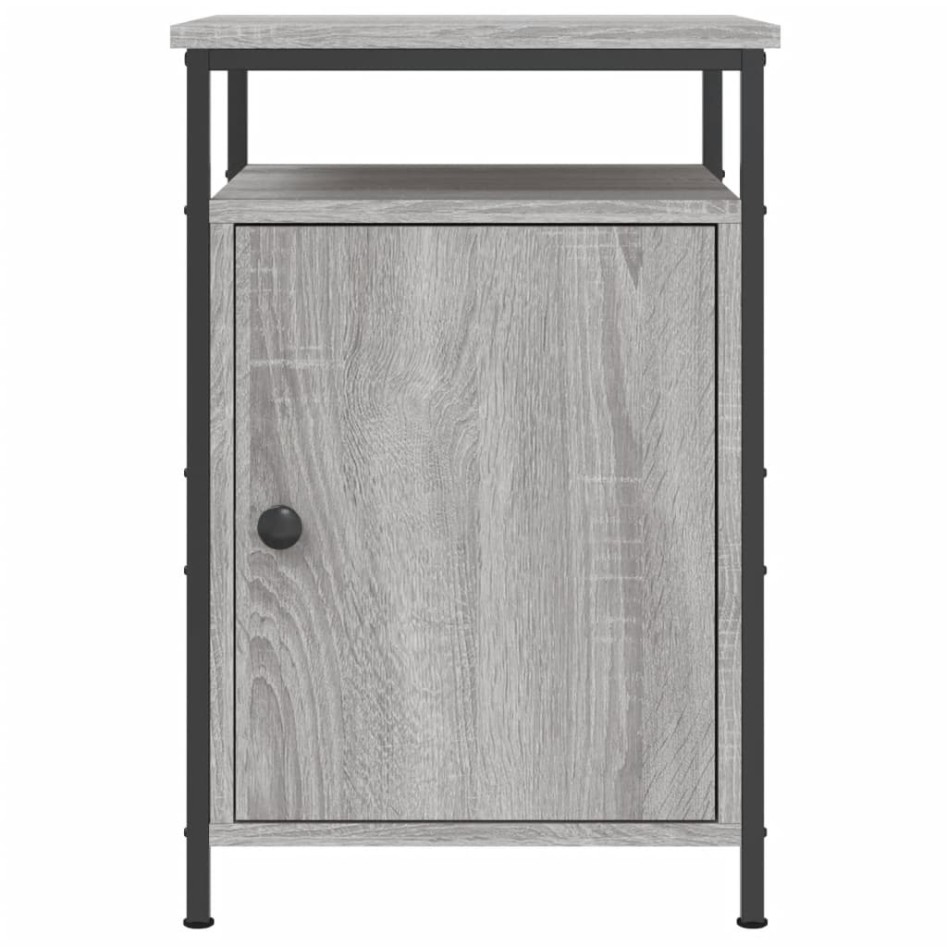 Mesitas de noche 2 uds madera contrachapada gris 40x42x60