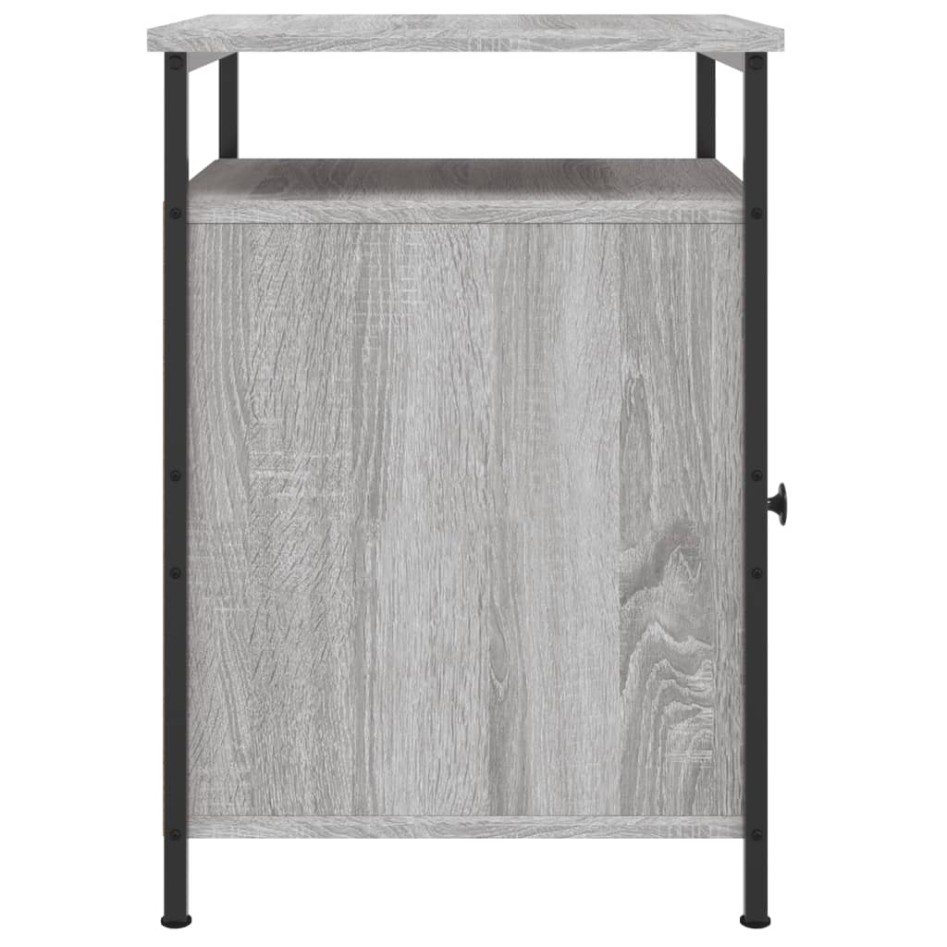 Mesitas de noche 2 uds madera contrachapada gris 40x42x60
