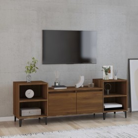Mueble para TV madera contrachapada marrón roble 160x35x55