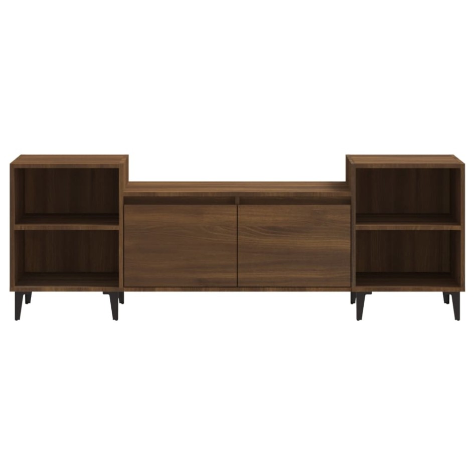 Mueble para TV madera contrachapada marrón roble 160x35x55