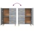 Aparador de madera de ingeniería gris Sonoma 69,5x34x90