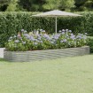 Jardinera arriate acero recubrimiento polvo plata 373x140x36 cm