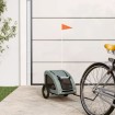 Remolque de bicicleta mascotas hierro tela Oxford gris