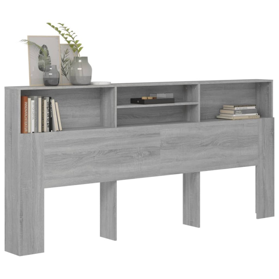 Mueble cabecero color gris Sonoma 220x19x103,5