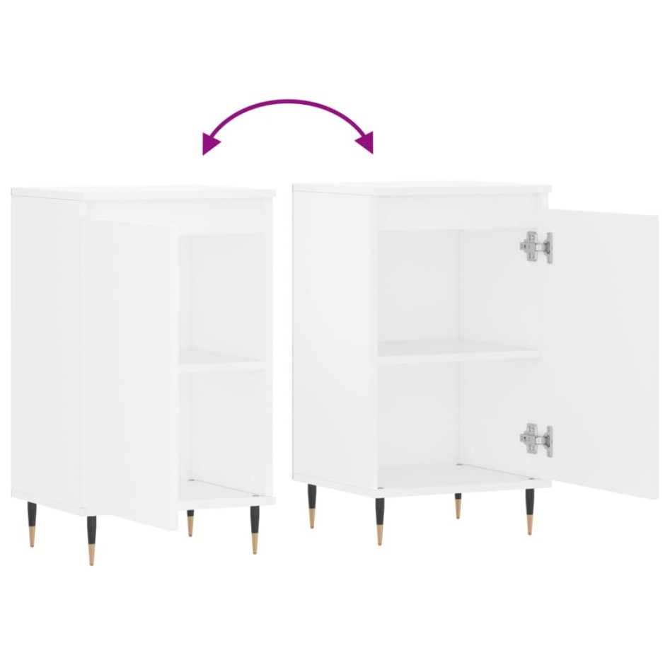 Aparadores 2 uds madera de ingeniería blanco 40x35x70