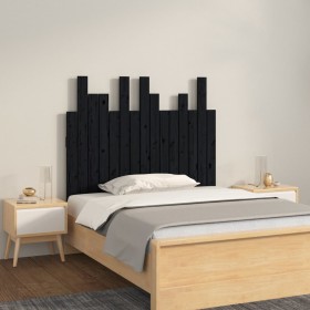 Cabecero de cama de pared madera maciza pino negro 95,5x3x80