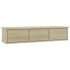 Estante de cajones para pared contrachapada roble