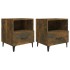 Mesita de noche 2 uds madera contrachapada color roble