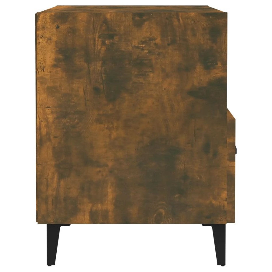 Mesita de noche 2 uds madera contrachapada color roble