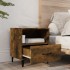 Mesita de noche 2 uds madera contrachapada color roble