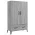 Aparador alto de madera contrachapada gris Sonoma 70x31x115