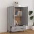Aparador alto de madera contrachapada gris Sonoma 70x31x115