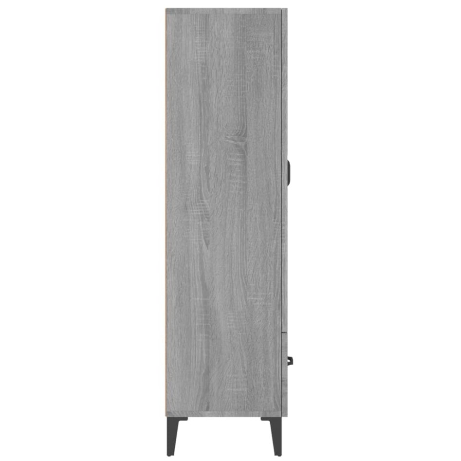 Aparador alto de madera contrachapada gris Sonoma 70x31x115