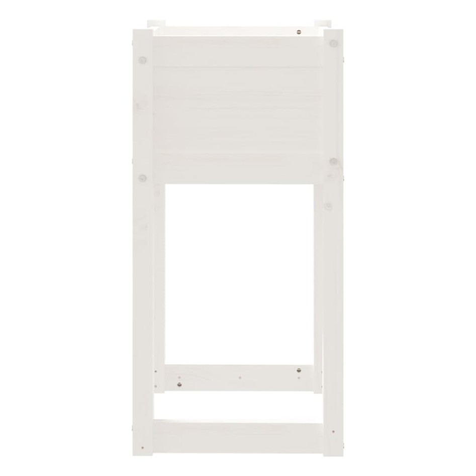 Jardinera 2 unidades madera maciza de pino blanco 40x40x81