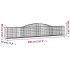 Cesta de gaviones forma arco hierro galvanizado 400x30x60/80