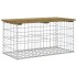 Banco jardín diseño gaviones madera pino impregnada 83x44x42