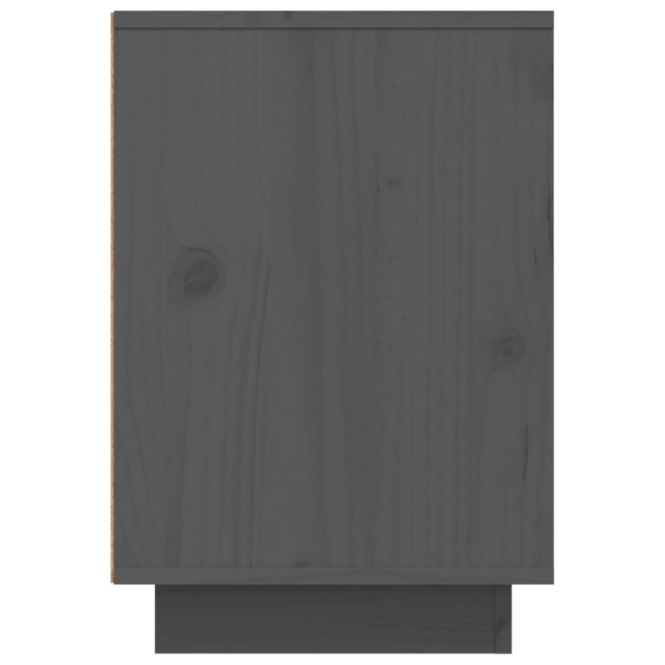 Mesita de noche madera maciza de pino gris 50x34x50
