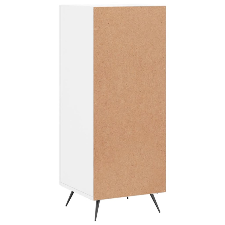 Aparador de madera contrachapada blanco brillante 34,5x34x90