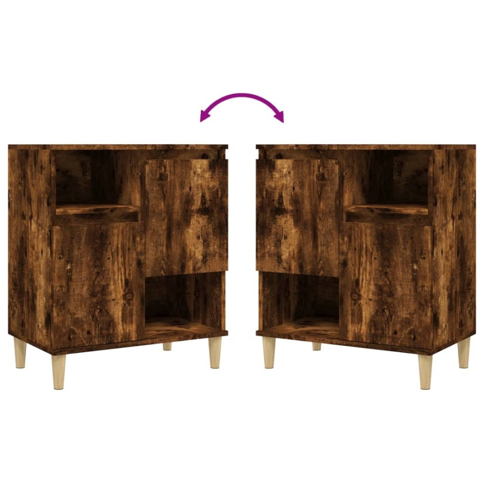 Aparador madera contrachapada color roble ahumado 60x35x70