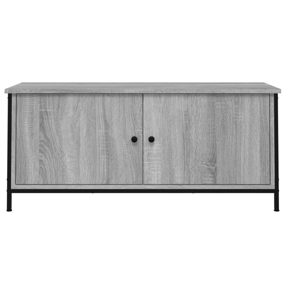 Mueble TV con puertas contrachapada gris Sonoma 102x35x45