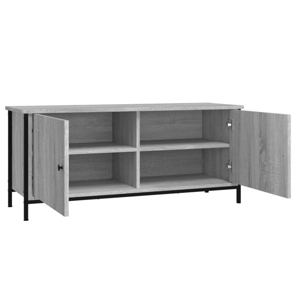 Mueble TV con puertas contrachapada gris Sonoma 102x35x45