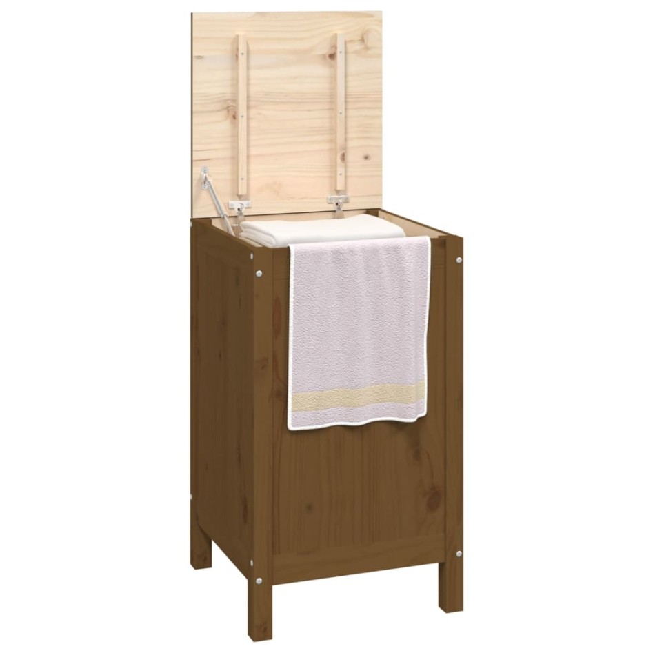 Baúl para colada madera maciza pino marrón miel 44x44x76