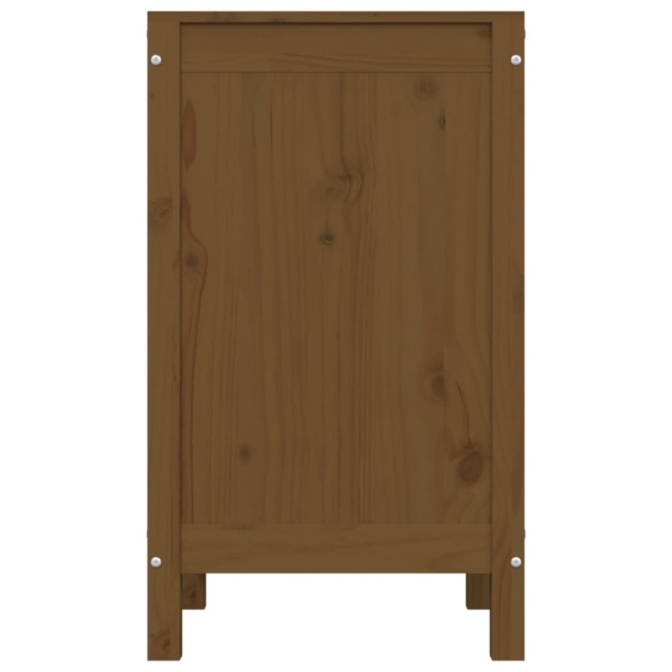 Baúl para colada madera maciza pino marrón miel 44x44x76