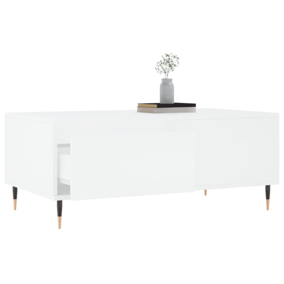 Mesa de centro madera contrachapada blanco 90x50x36,5
