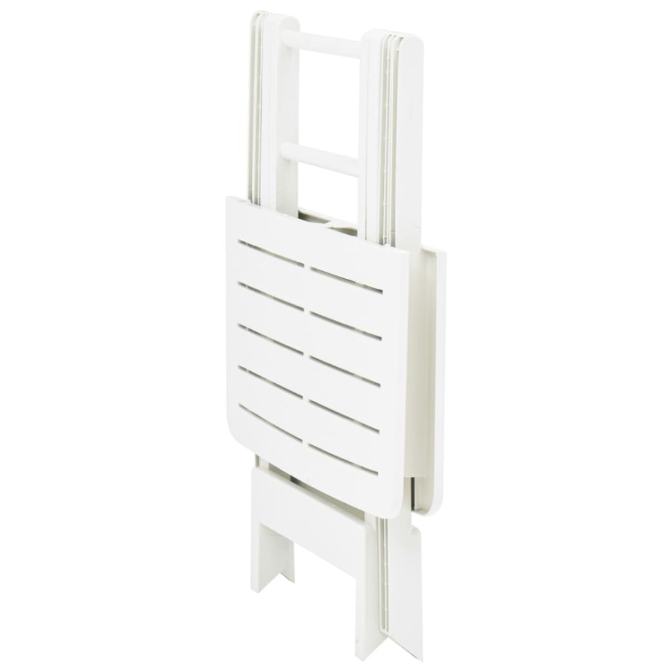 Mesa de jardín plegable de plástico blanco 79x72x70